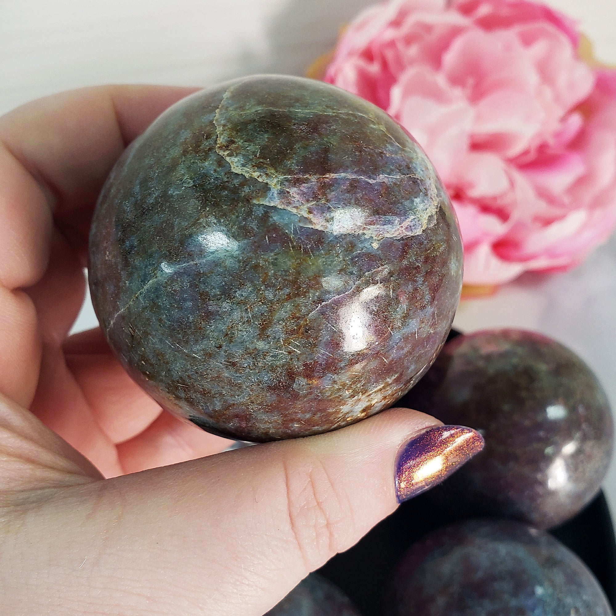Ruby Kyanite Crystal Sphere Natural Gemstone Orb | 50mm - 58mm - 5