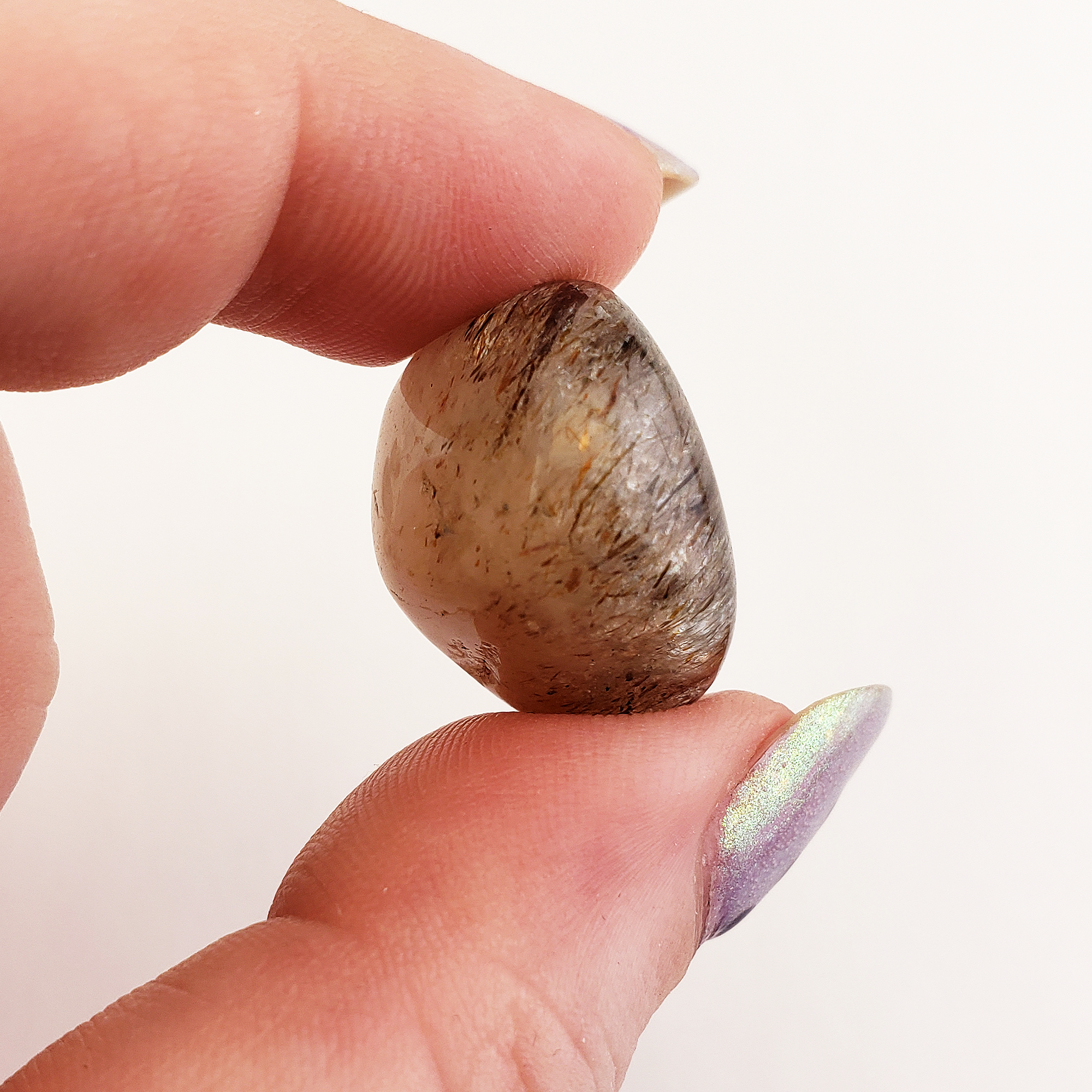 Rutilated Quartz Crystal Natural Gemstone Tumbled Stone - Close Up 5