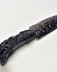 Rainbow Obsidian Gemstone Blade Knife With Carved Bone Dragon Handle