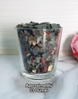 Seftonite Bloodstone Natural Gemstone Chips By the Ounce - 23 Ounces Bloodstone Crystal Chips in Glass Tumbler