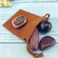 Self Care & Recovery - Set of Four Tumbled Stones with Pouch - Meditation for Self Empowerment and Anxiety Relief