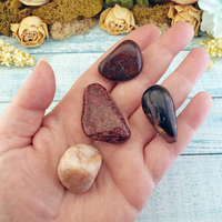 Self Care & Recovery - Set of Four Tumbled Stones with Pouch - Natural Tumbled Crystals 