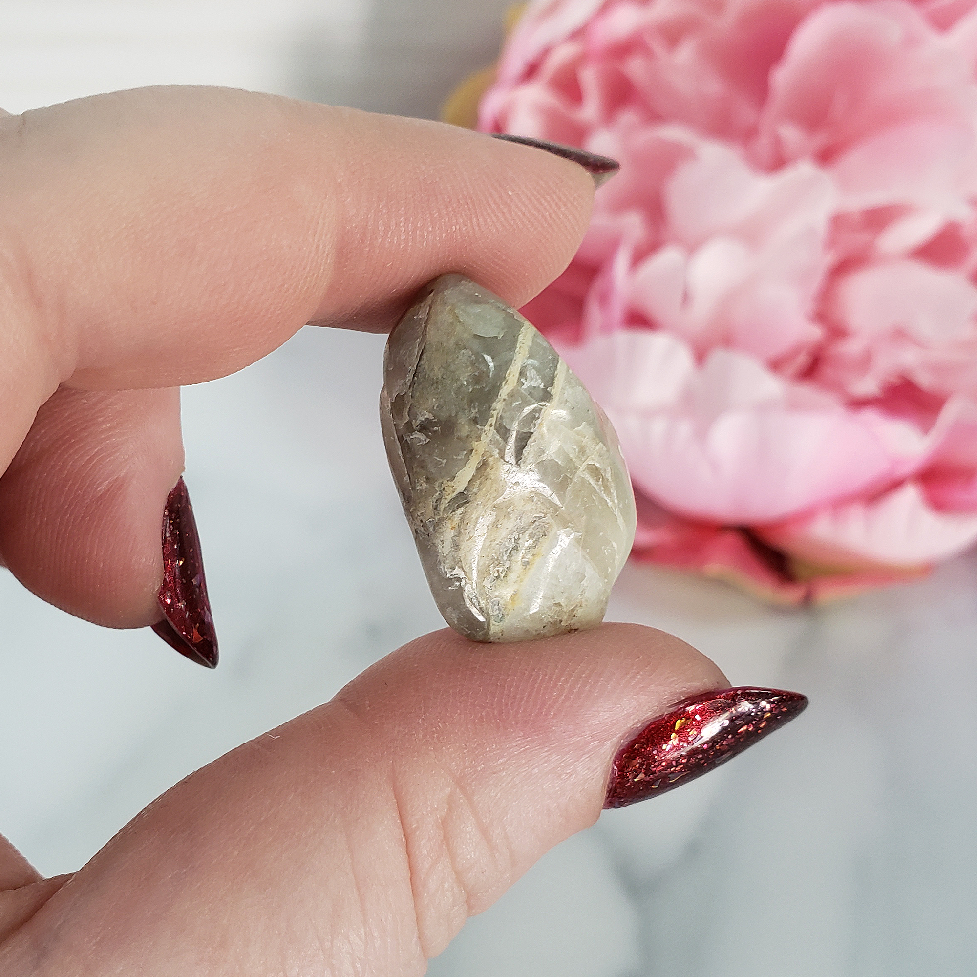 Cactus Quartz &amp; Spirit Amethyst Crystal Mix Natural Semi-Tumbled Stones - Close Up 2