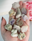 Cactus Quartz & Spirit Amethyst Crystal Mix Natural Semi-Tumbled Stones - In Hand