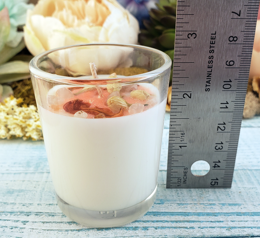 Sensual - Votive Coconut Soy Wax Handmade Scented Candle - Measurements