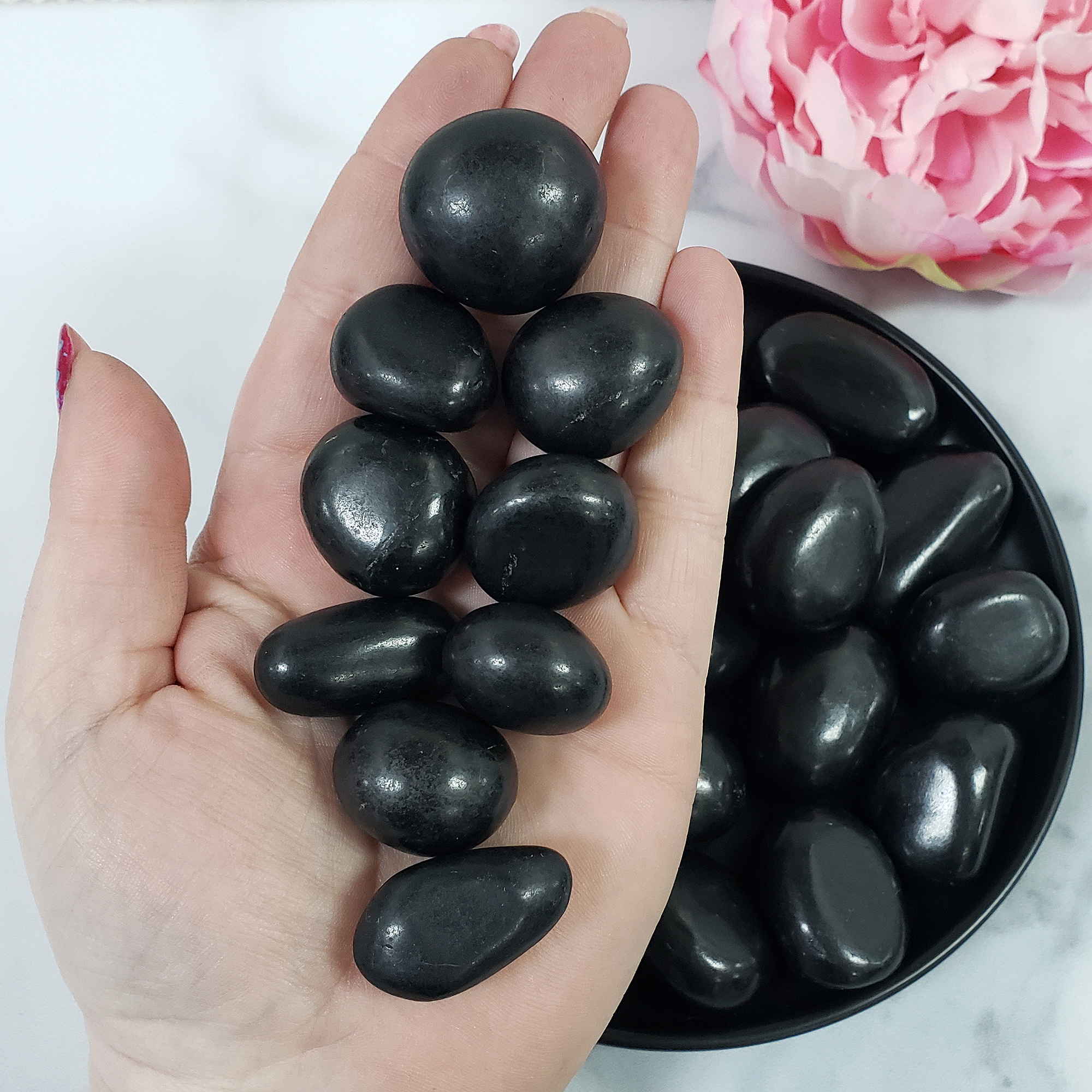 Shungite Stone Natural Crystal Tumbled Stone | One Stone | Multiple Sizes - 1