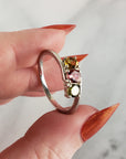 Green Tourmaline, Pink Tourmaline, & Yellow Tourmaline Crystal Natural Gemstone 925 Sterling Silver Ring | Size 10 - 4