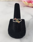 Pink Tourmaline, Green Tourmaline, & Yellow Tourmaline Crystal Natural Gemstone 925 Sterling Silver Ring | Size 6
