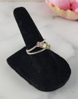 Pink Tourmaline, Blue-Green Tourmaline, & Yellow Tourmaline Crystal Natural Gemstone 925 Sterling Silver Ring | Size 6 - 3