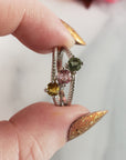 Yellow Tourmaline, Pink Tourmaline, & Green Tourmaline Crystal Natural Gemstone 925 Sterling Silver Ring | Size 7 - 2