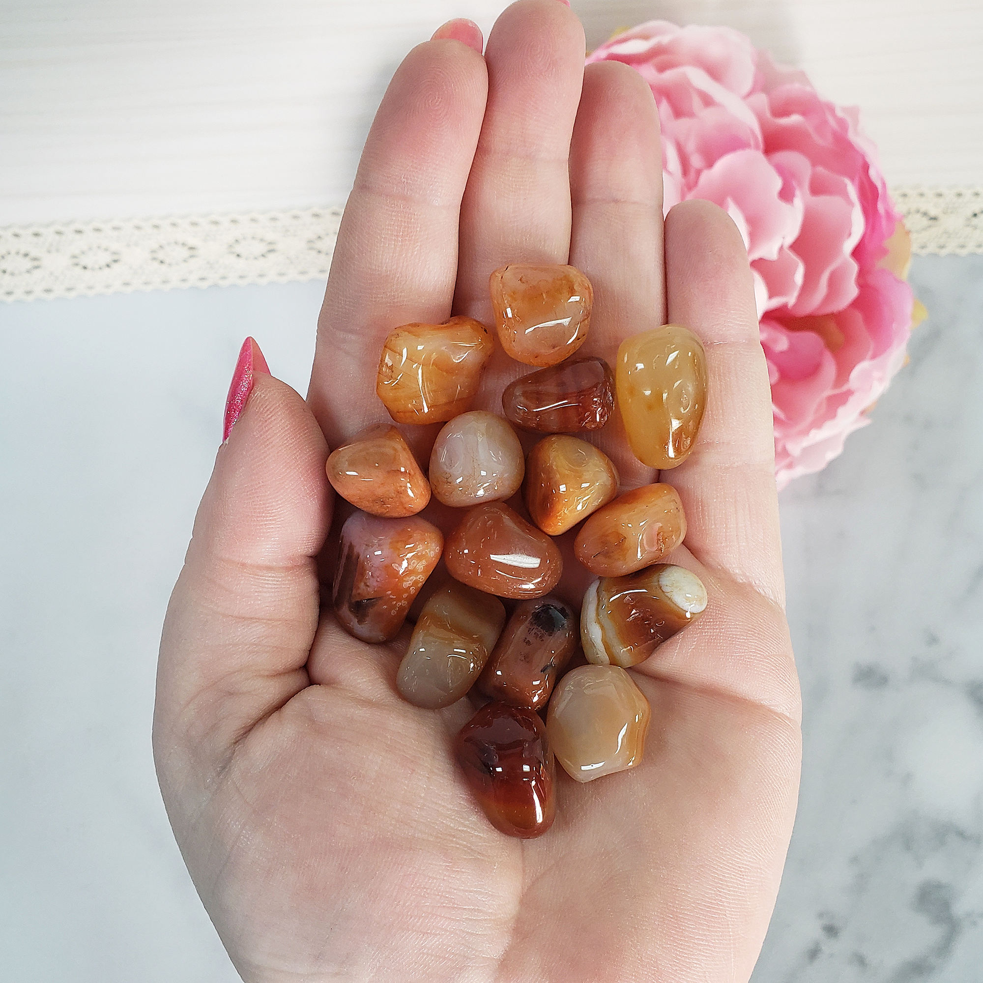 Carnelian Crystal Natural Gemstone Tumbled Stone | SMALL - 3