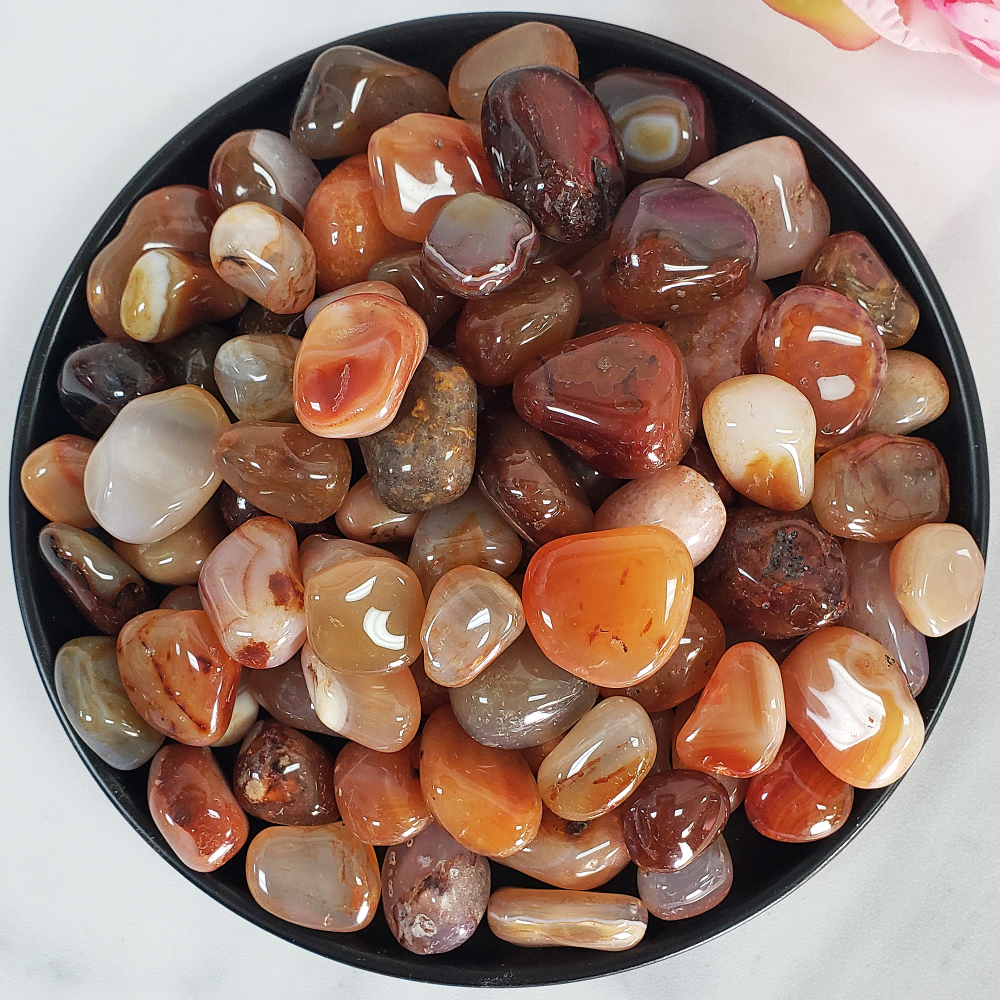 Carnelian Crystal Natural Gemstone Tumbled Stone | SMALL