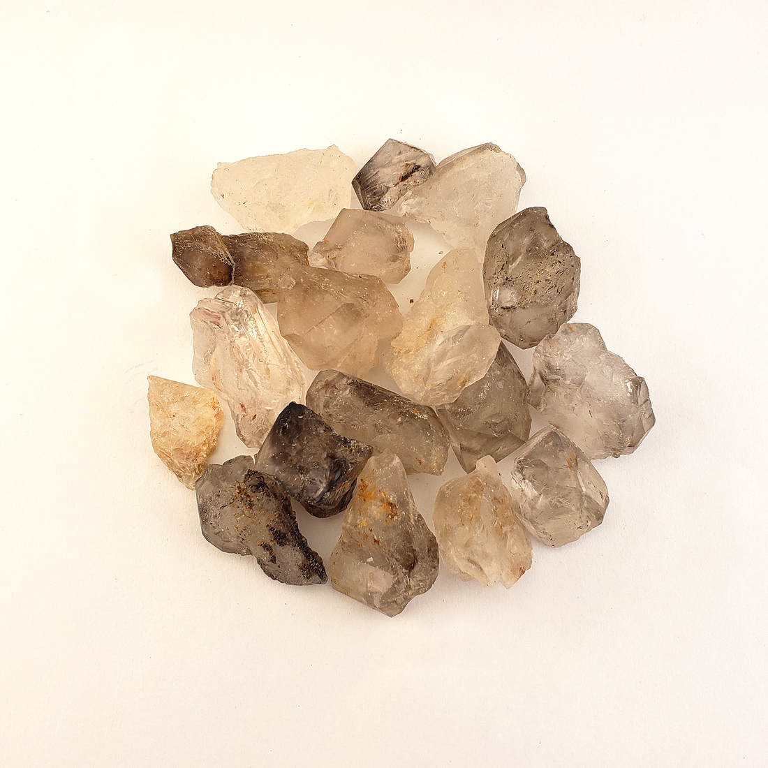 Raw Elestial Quartz Crystal Rough Gemstone - Small - White Background 2