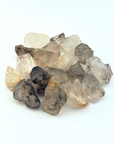 Raw Elestial Quartz Crystal Rough Gemstone - Small - White Background