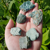 Raw Fuchsite Muscovite Mica Natural Rough Gemstone - Small One Stone - In Hand in Sunlight