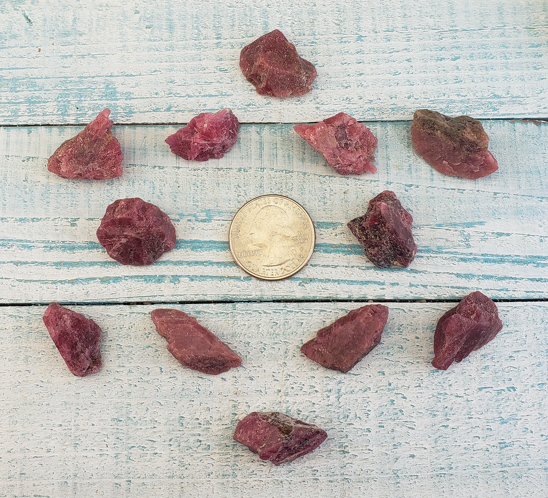 Rhodonite Natural Rough Raw Gemstone - SMALL One Stone - Natural Crystals - Measurement