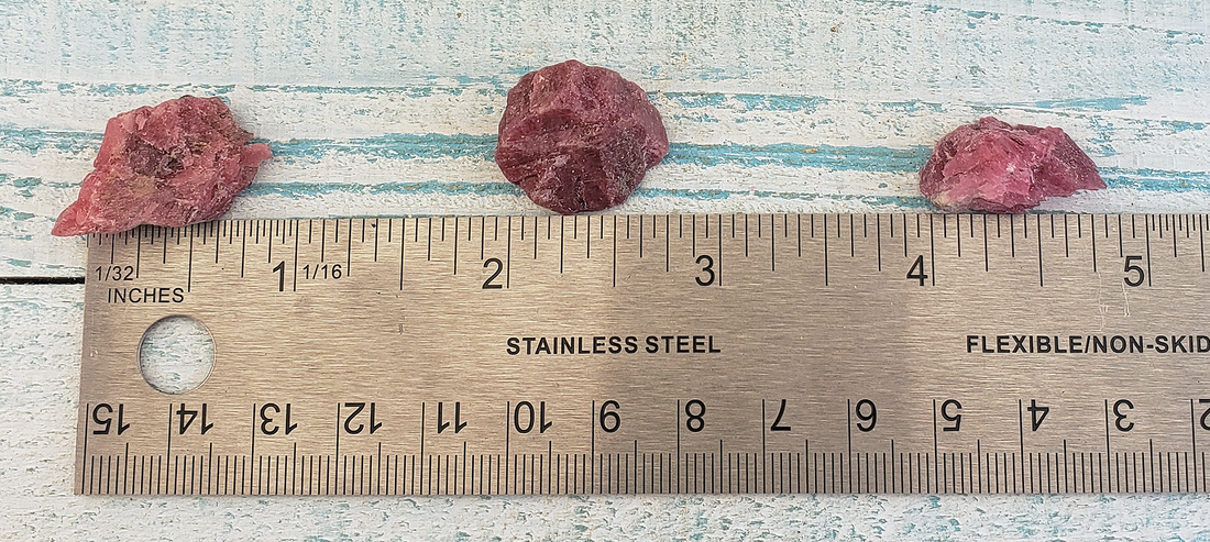 Rhodonite Natural Rough Raw Gemstone - SMALL One Stone - Measurement