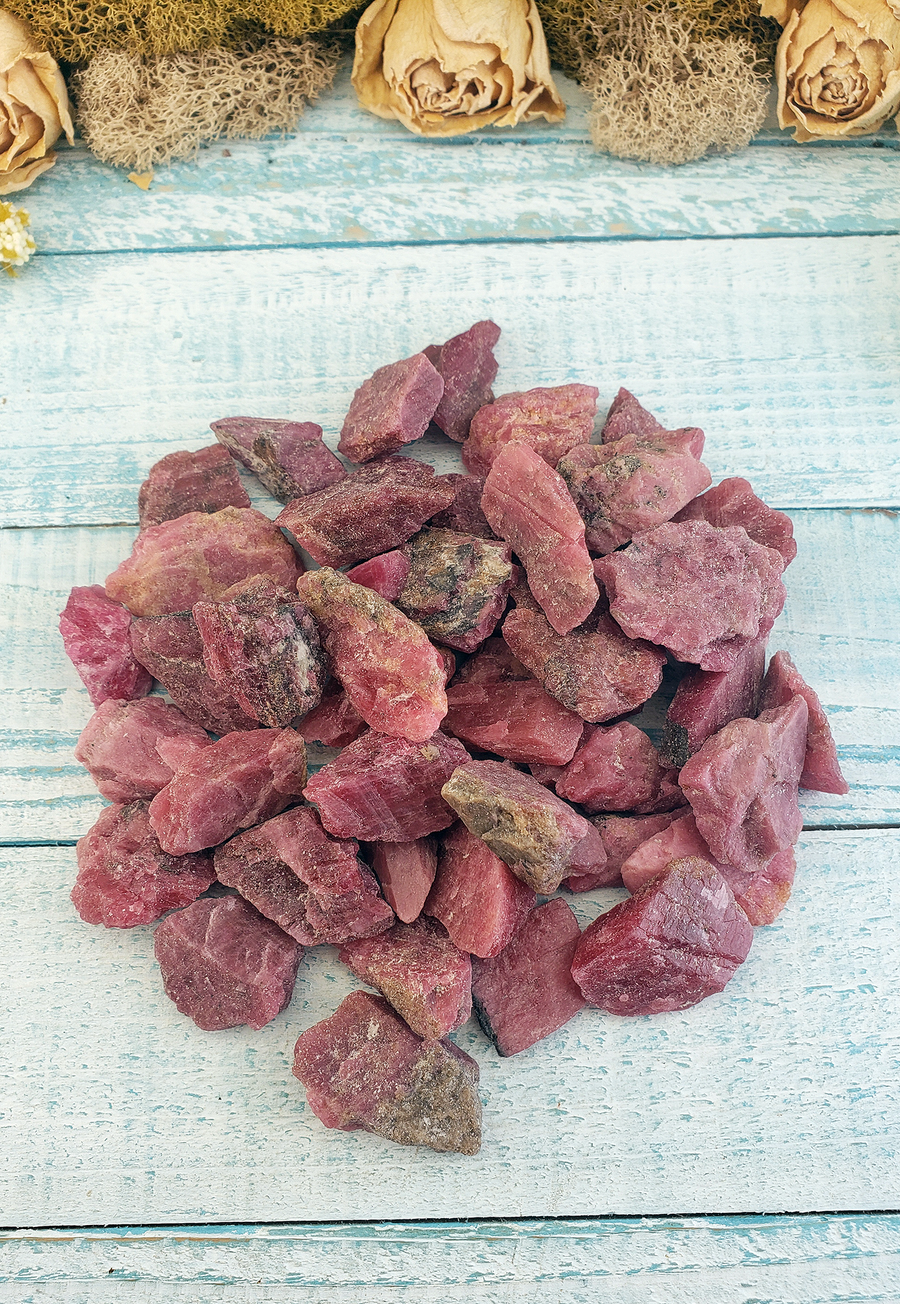 Rhodonite Natural Rough Raw Gemstone - SMALL One Stone - Natural Crystals for Self Love