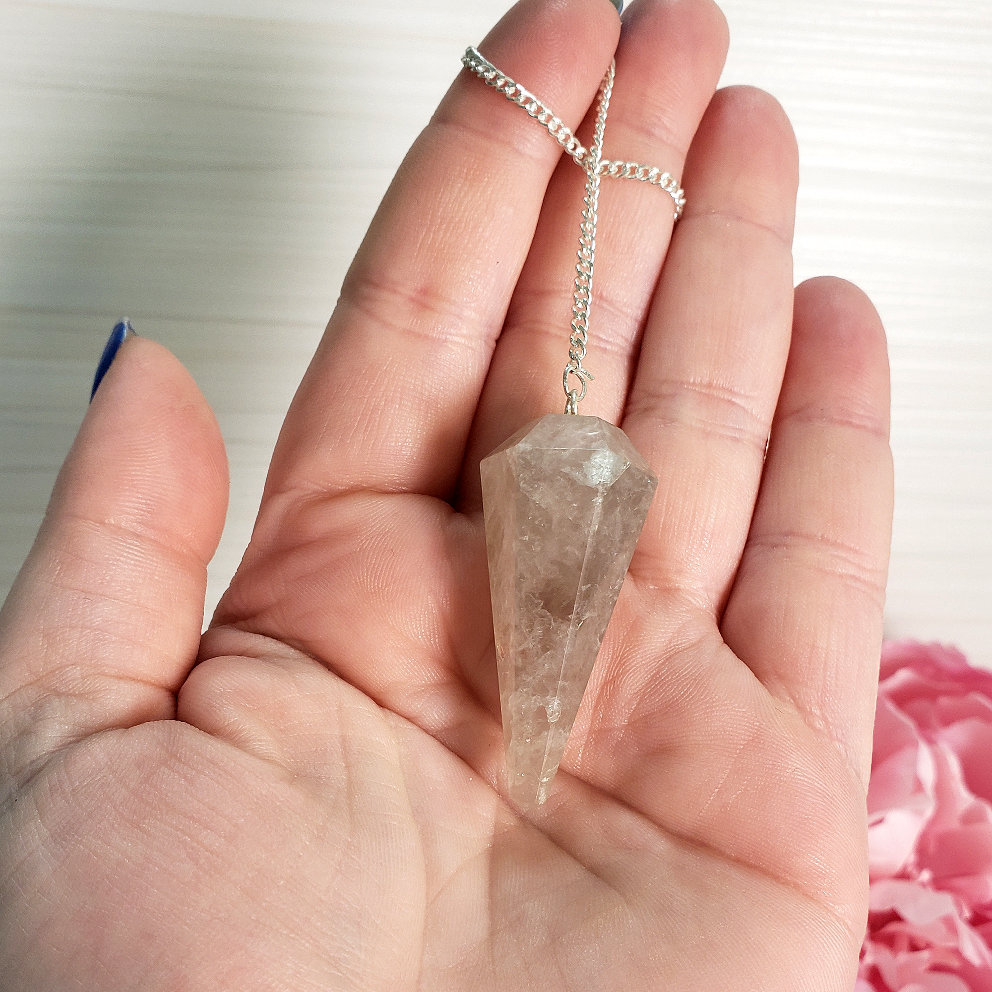 Smoky Quartz Crystal Natural Crystal Pendulum | Spiritual Tool - In Hand