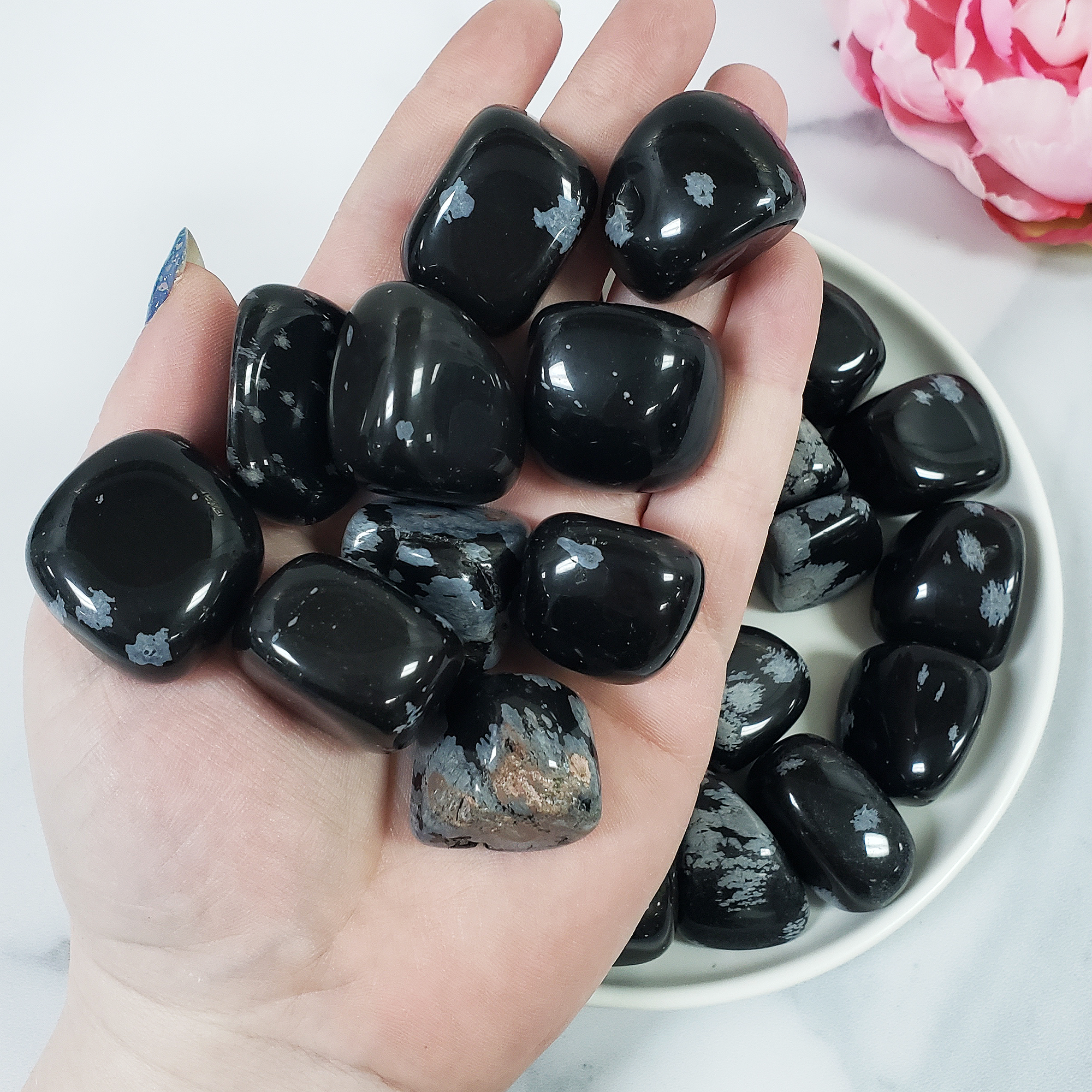 Snowflake Obsidian Crystal Natural Gemstone Tumbled Stone - 1