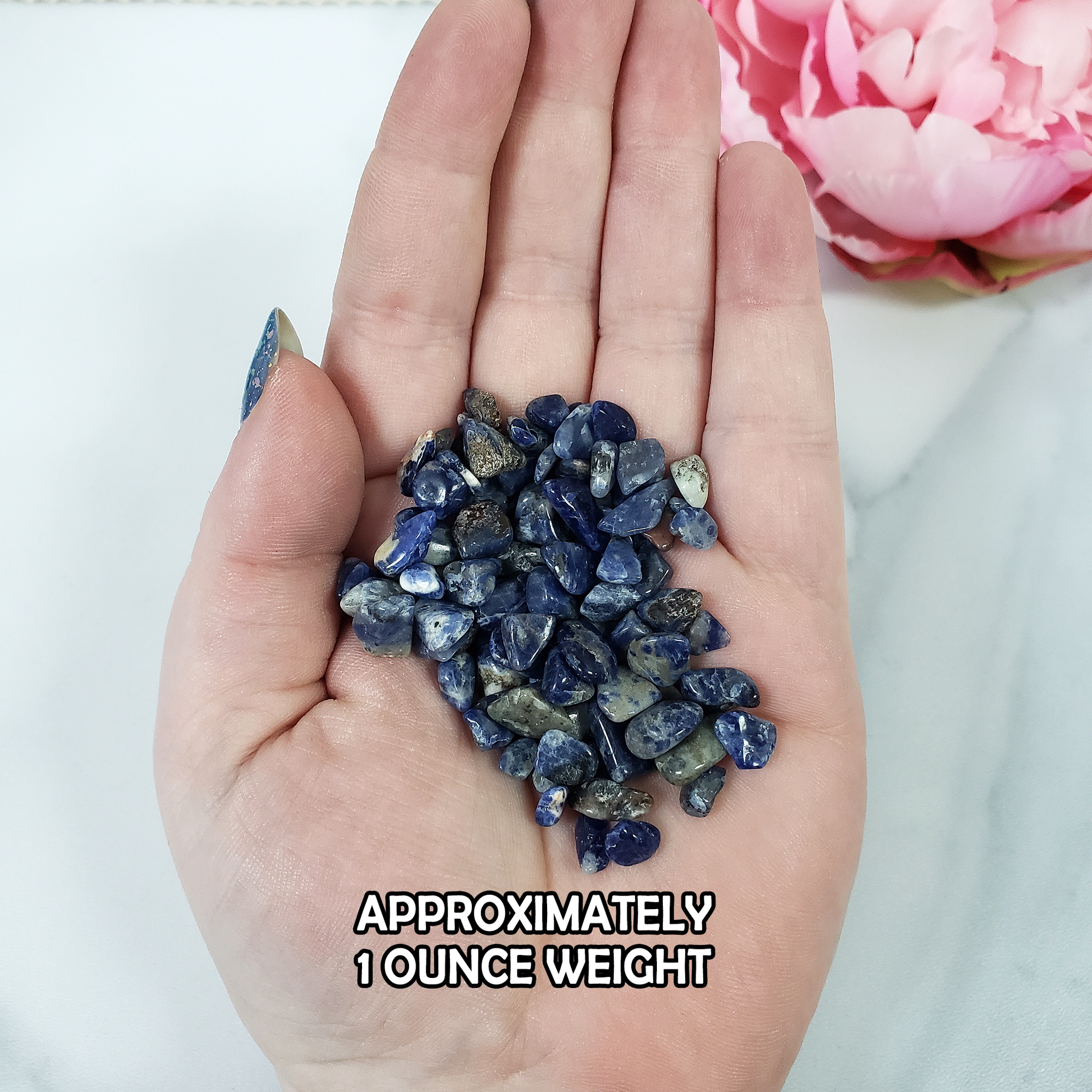 Sodalite Crystal Natural Gemstone Chips By the Ounce - 1