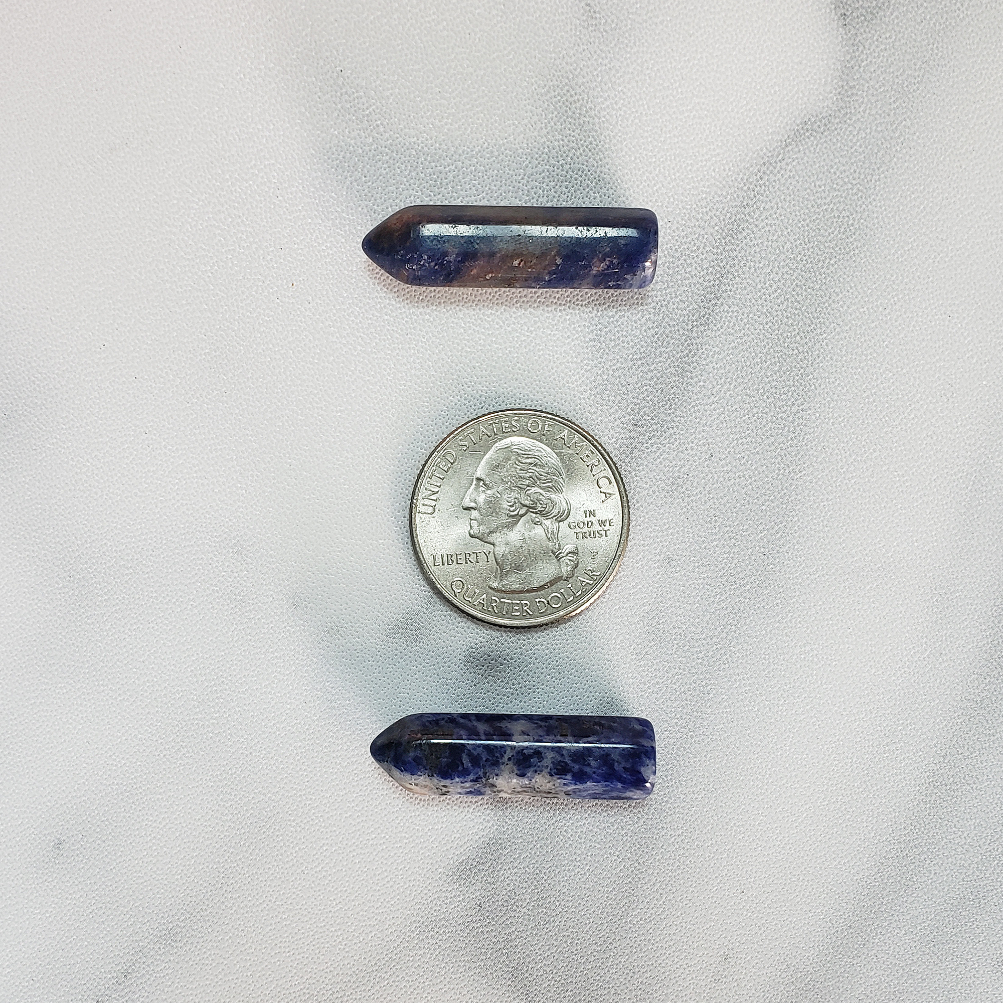 Sodalite Crystal Natural Gemstone Tower Point | MINI - Size Comparison
