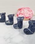 Sodalite Crystal Natural Gemstone Santa Boot Christmas Stocking Carving