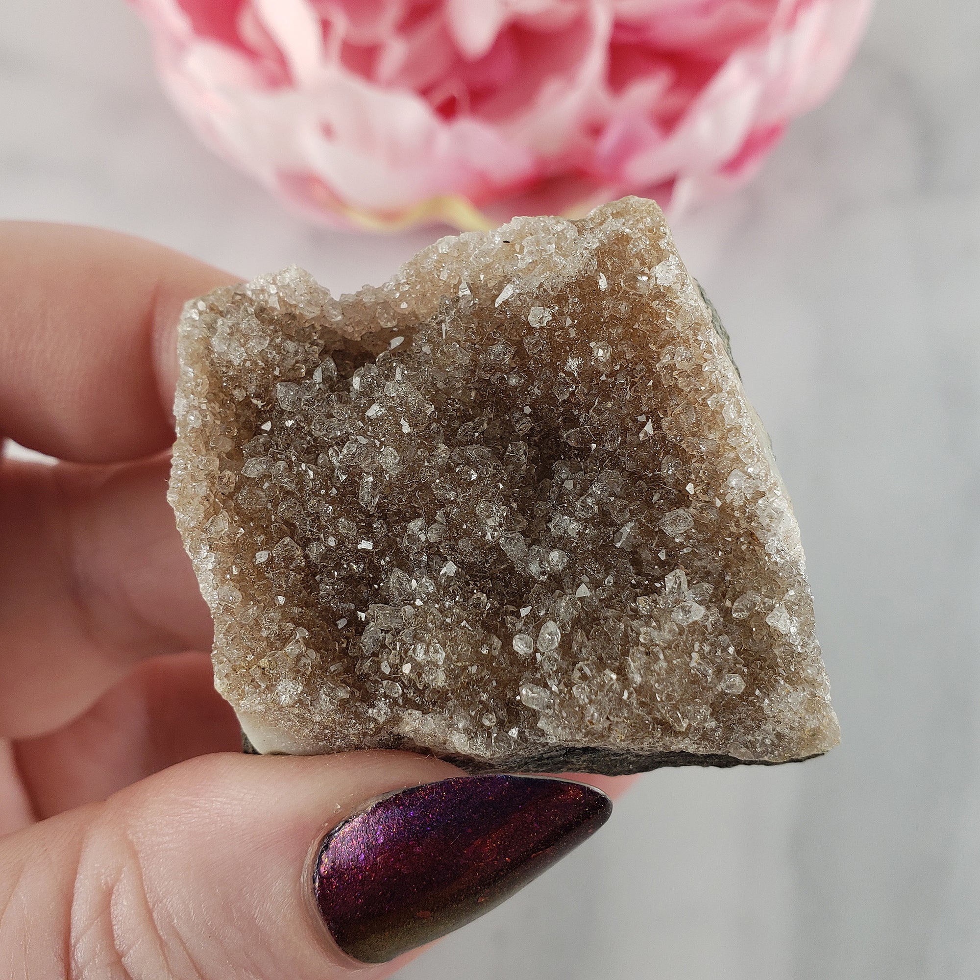 Unique Druzy Pink Amethyst Crystal Cluster Natural Gemstone | Sophia