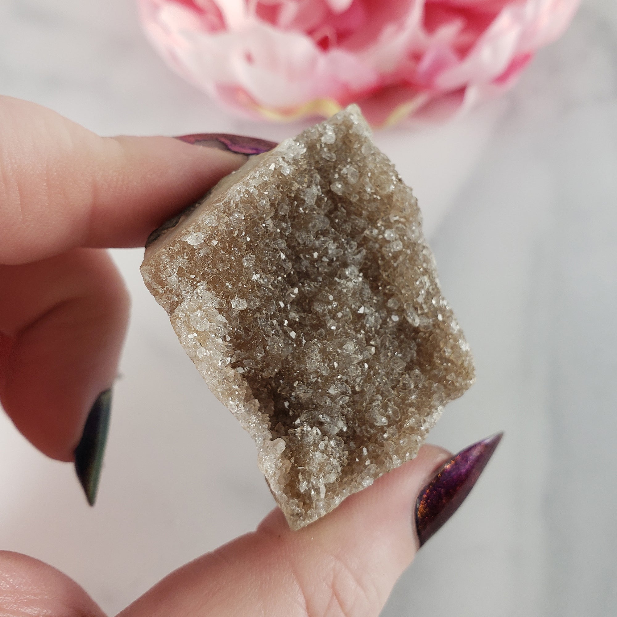 Unique Druzy Pink Amethyst Crystal Cluster Natural Gemstone | Sophia - 1