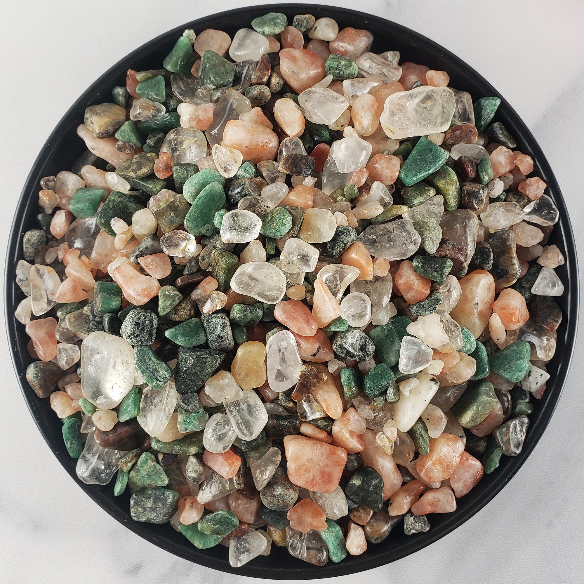 Sparkling Success Natural Crystal Confetti Chips Mix By the Ounce | Quartz Crystal, Garnet, Sunstone, & Green Aventurine