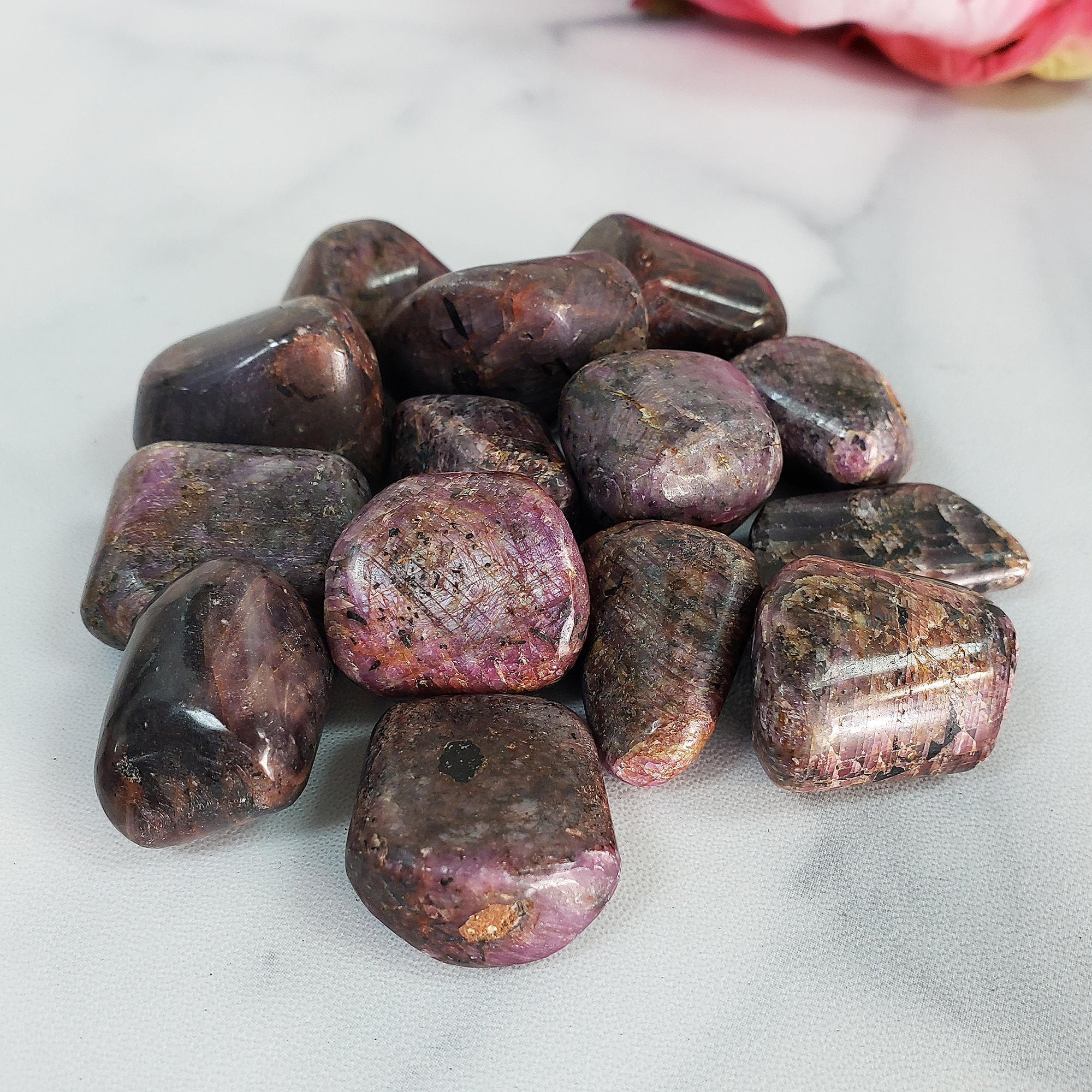 Star Ruby Stone Corundum Gem Natural Crystal Tumbled Stone | One Stone