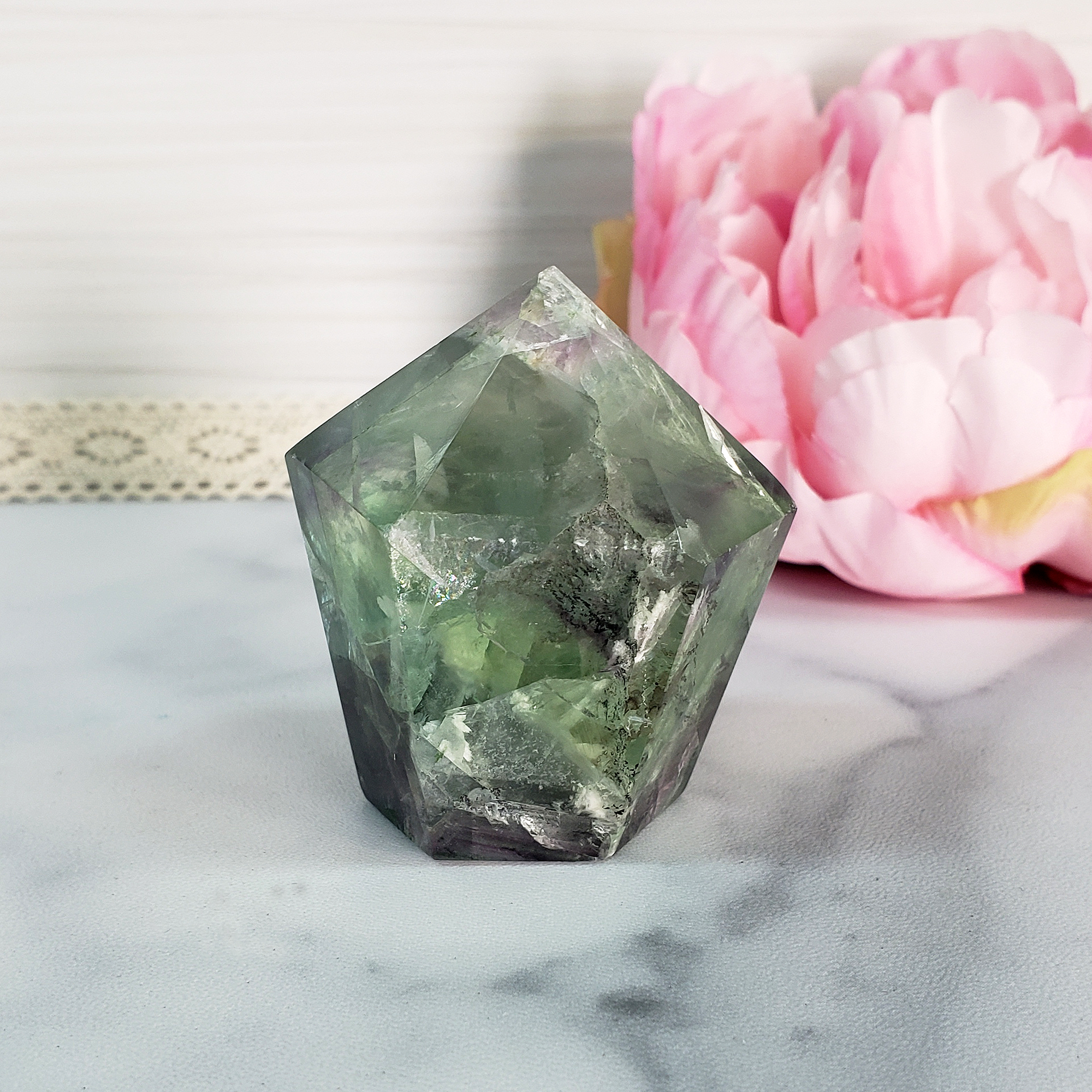 Unique Fluorite Crystal Tower Natural Gemstone | Star - 2