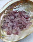 Strawberry Quartz Crystal Natural Gemstone Chips By the Ounce - Close Up