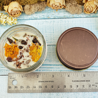 Coconut Soy Wax Handmade Scented Jar Candle & Crystal Chips - Strength - Measurements