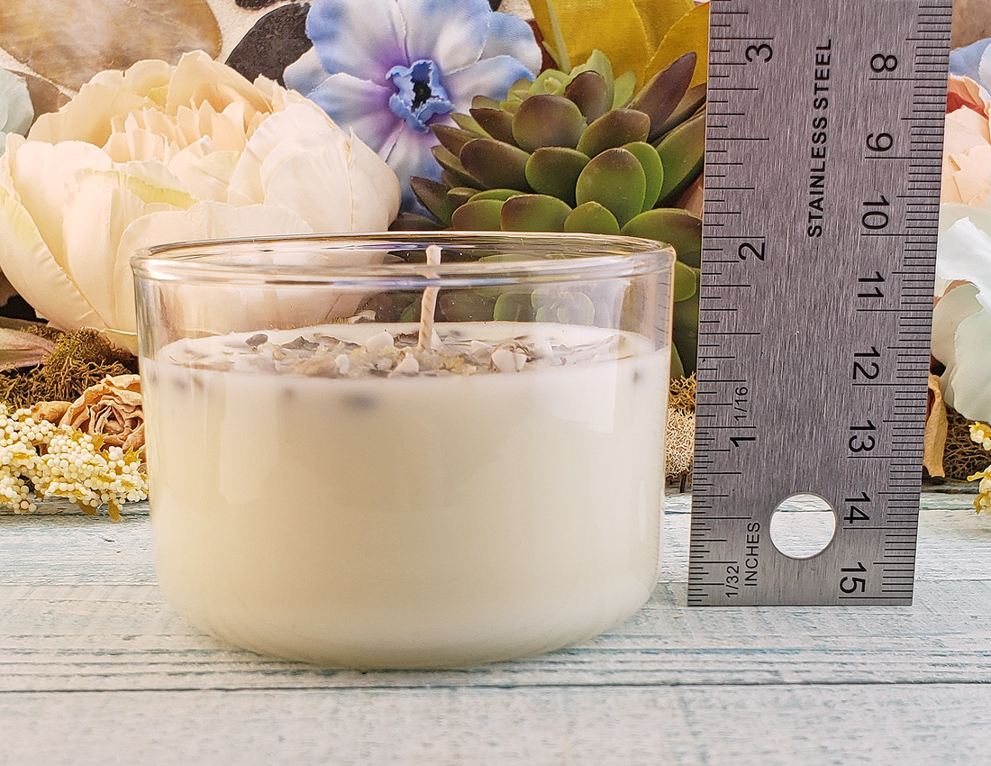Stress Relief - Coconut Soy Wax Handmade Scented Tumbler Candle - Measurements