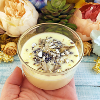 Stress Relief - Coconut Soy Wax Handmade Scented Tumbler Candle - Scented with Essential Oils - Dried Herbs White Sage Lavender