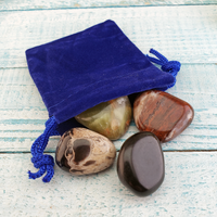 Stress Relief & Peace - Set of Four Tumbled Stones with Pouch