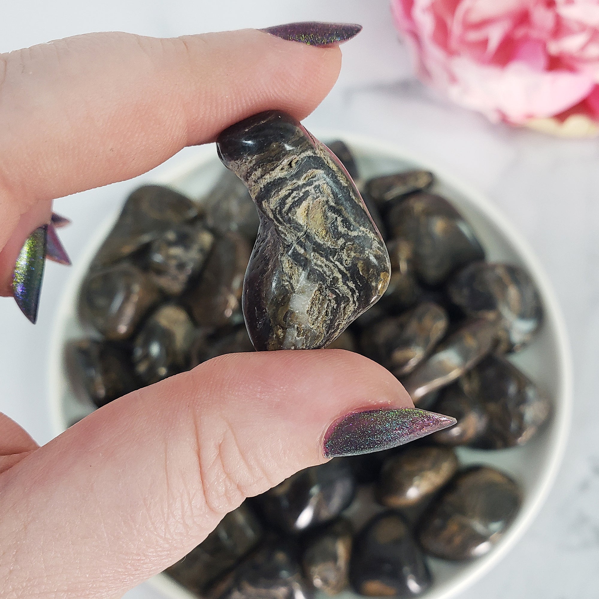 Fossilized Stromatolite Stone Natural Organic Gemstone Freeform Tumbled Stone | Multiple Sizes - 6