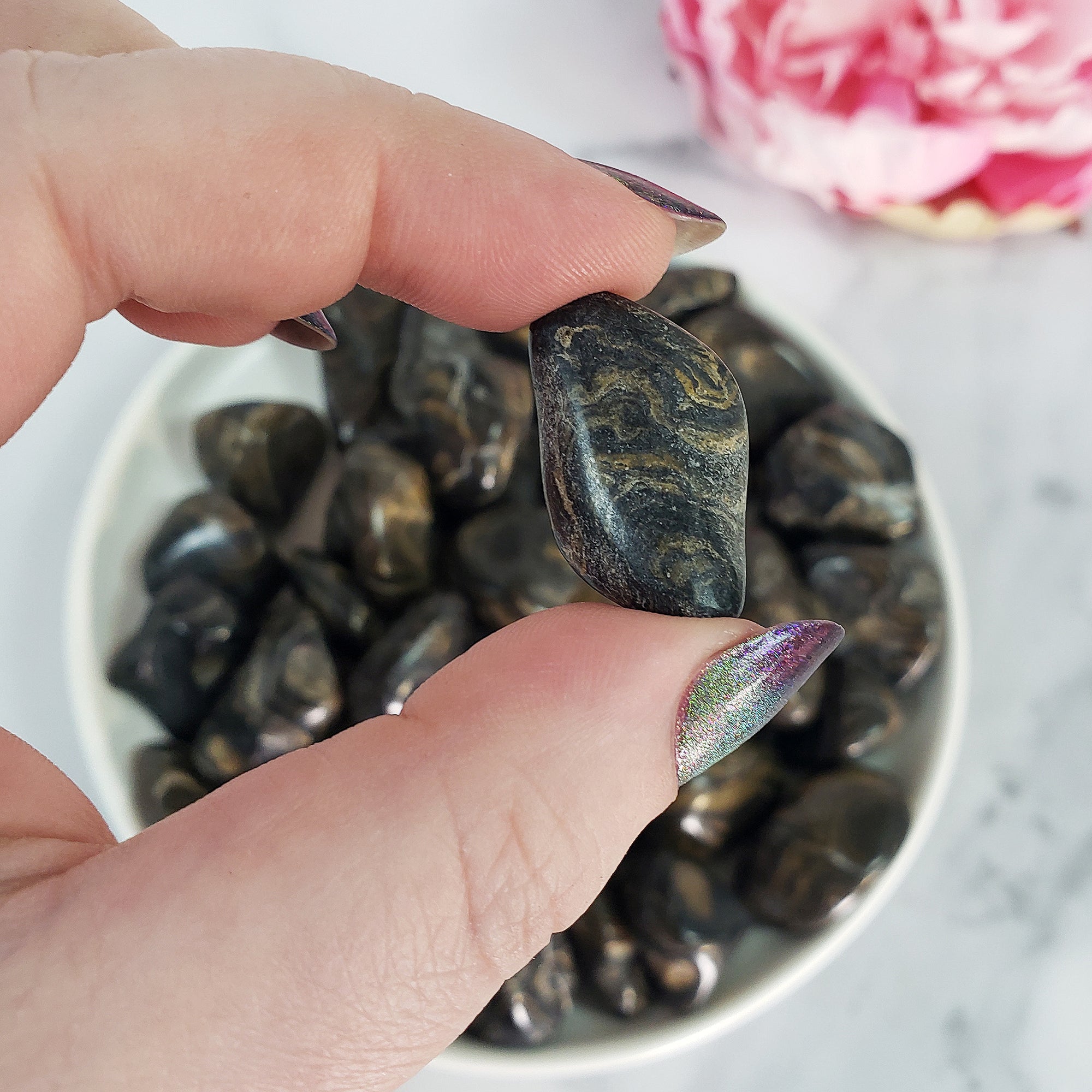 Fossilized Stromatolite Stone Natural Organic Gemstone Freeform Tumbled Stone | Multiple Sizes - 4