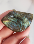 Unique 50 Carat Labradorite Cabochon Natural Gemstone Carving - Succulent
