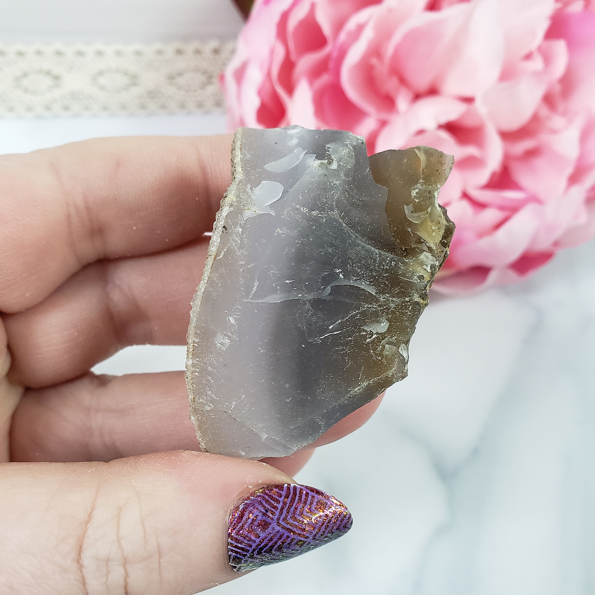 Unique Druzy Agate Crystal Cluster Natural Gemstone | Sugar - 2