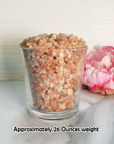 Sunstone Crystal Natural Gemstone Chips By the Ounce - 26 Ounces Crystal Chips in Glass Tumbler
