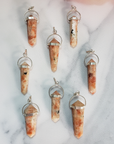 Sunstone Crystal Natural Gemstone Point Pendant - On Tile