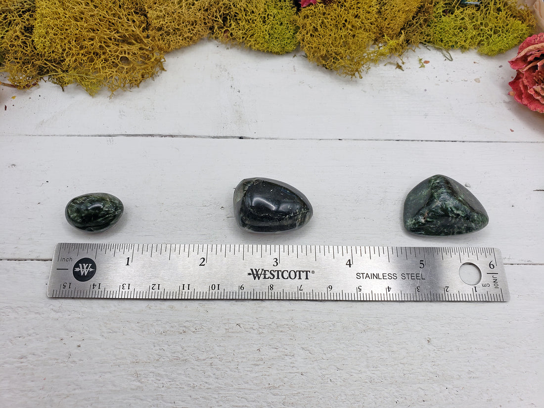 ruler with multiple pieces of seraphinite