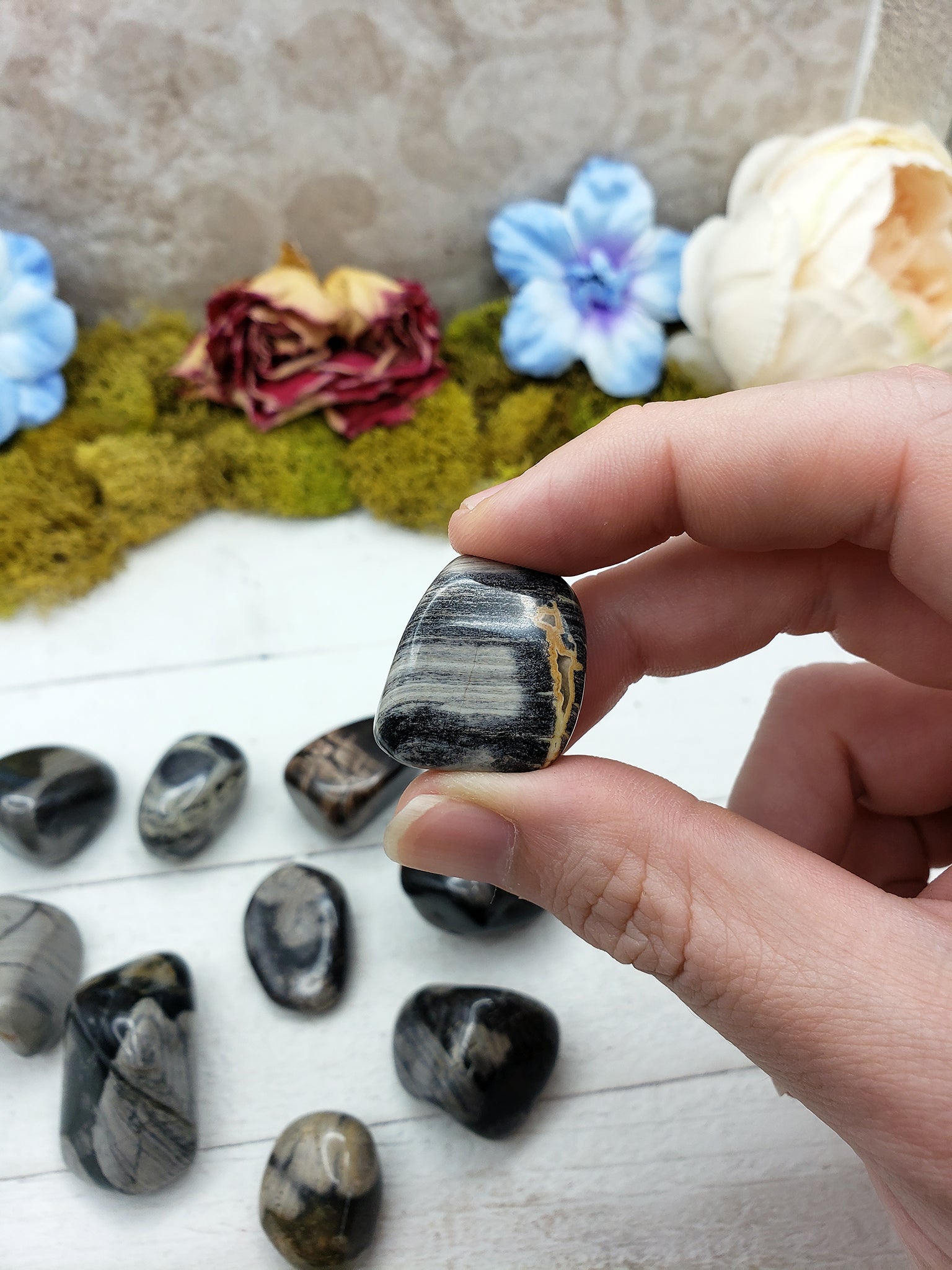 Silver Leaf Jasper Polished Tumbled Gemstone - Single Stone – Crystal ...