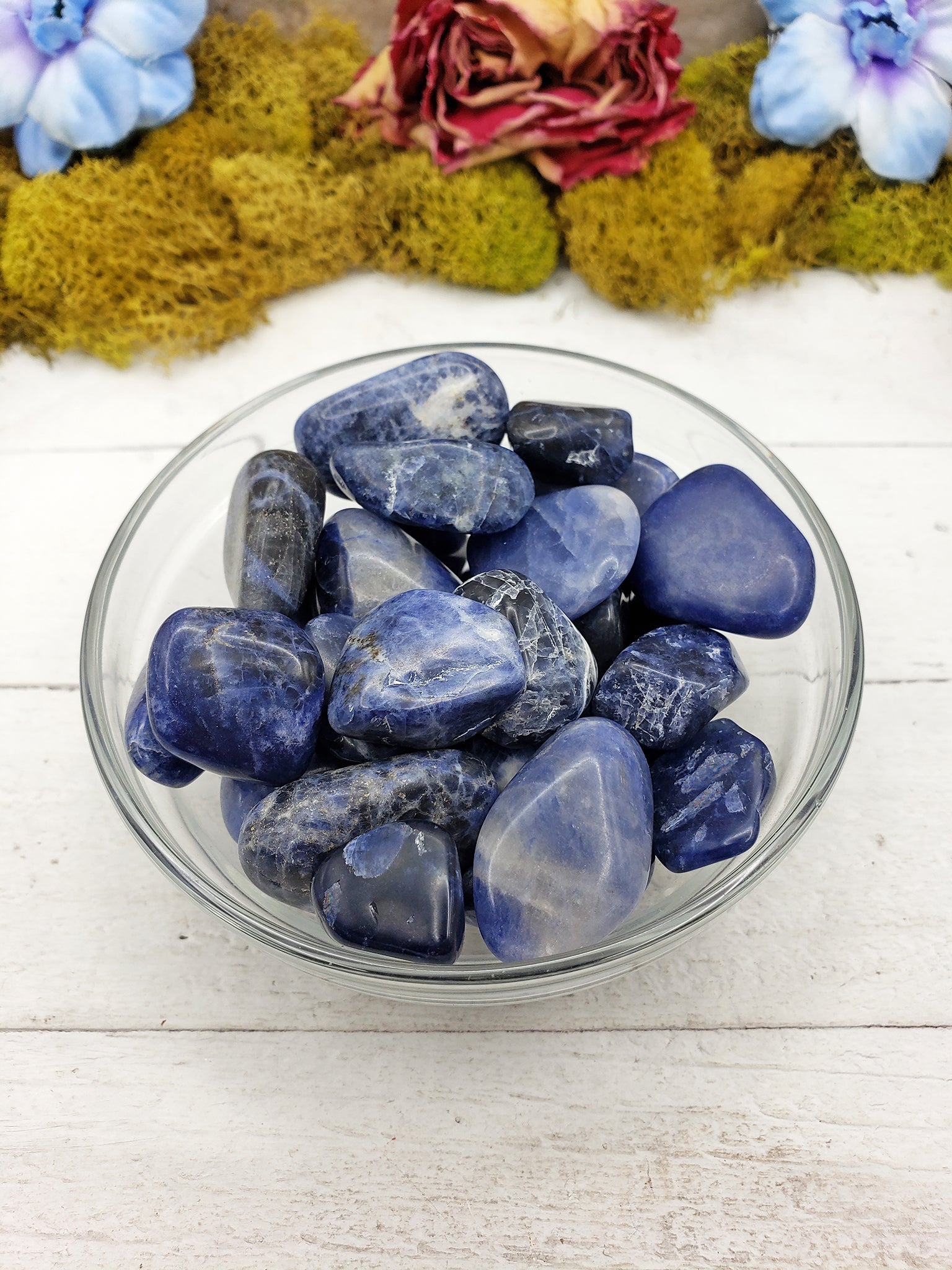 tumbled sodalite in bowl