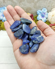 tumbled sodalite in hand