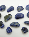 tumbled sodalite on white background