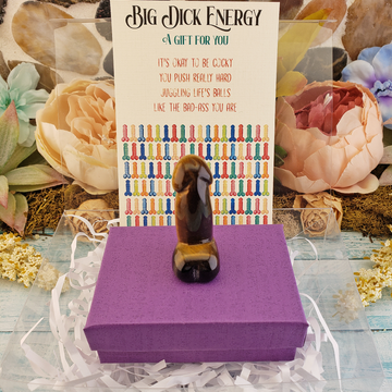 Big Dick Energy - Tigers Eye Crystal Penis Power Totem Gift Box - Medium SIzed Gift Box