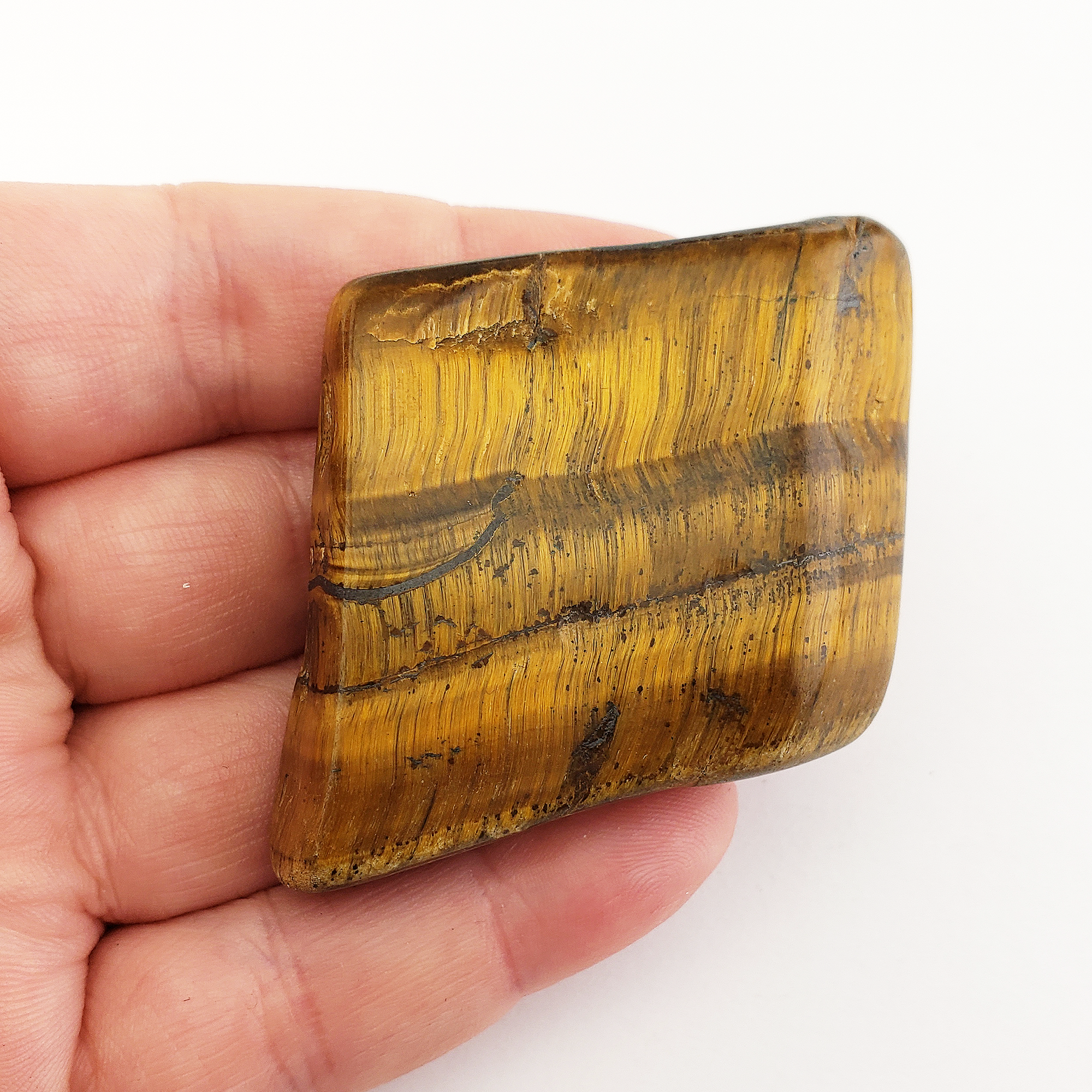 Unique Tigers Eye Stone Natural Crystal Slice | Auri - 1